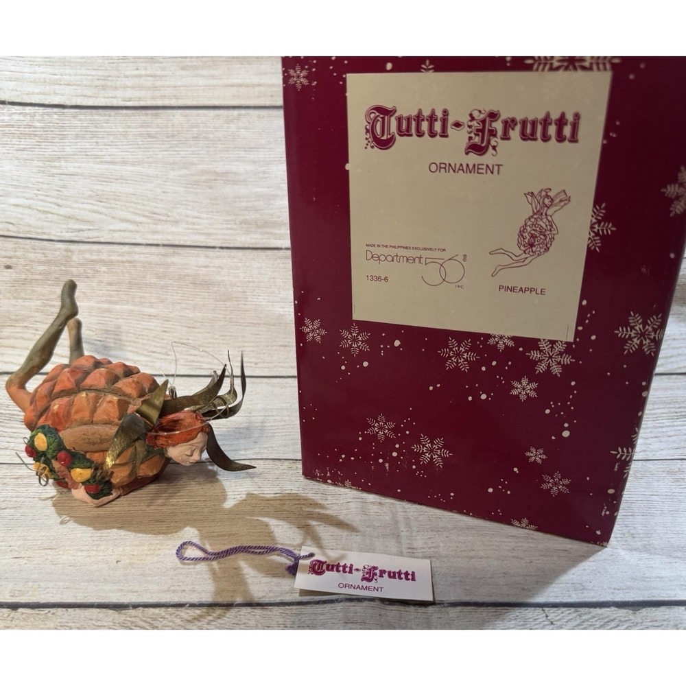VTG Tutti Frutti Pineapple Fairy Patience Ornament Dept 56 w/Original Box